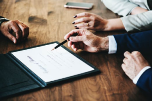 lawyer advising clients