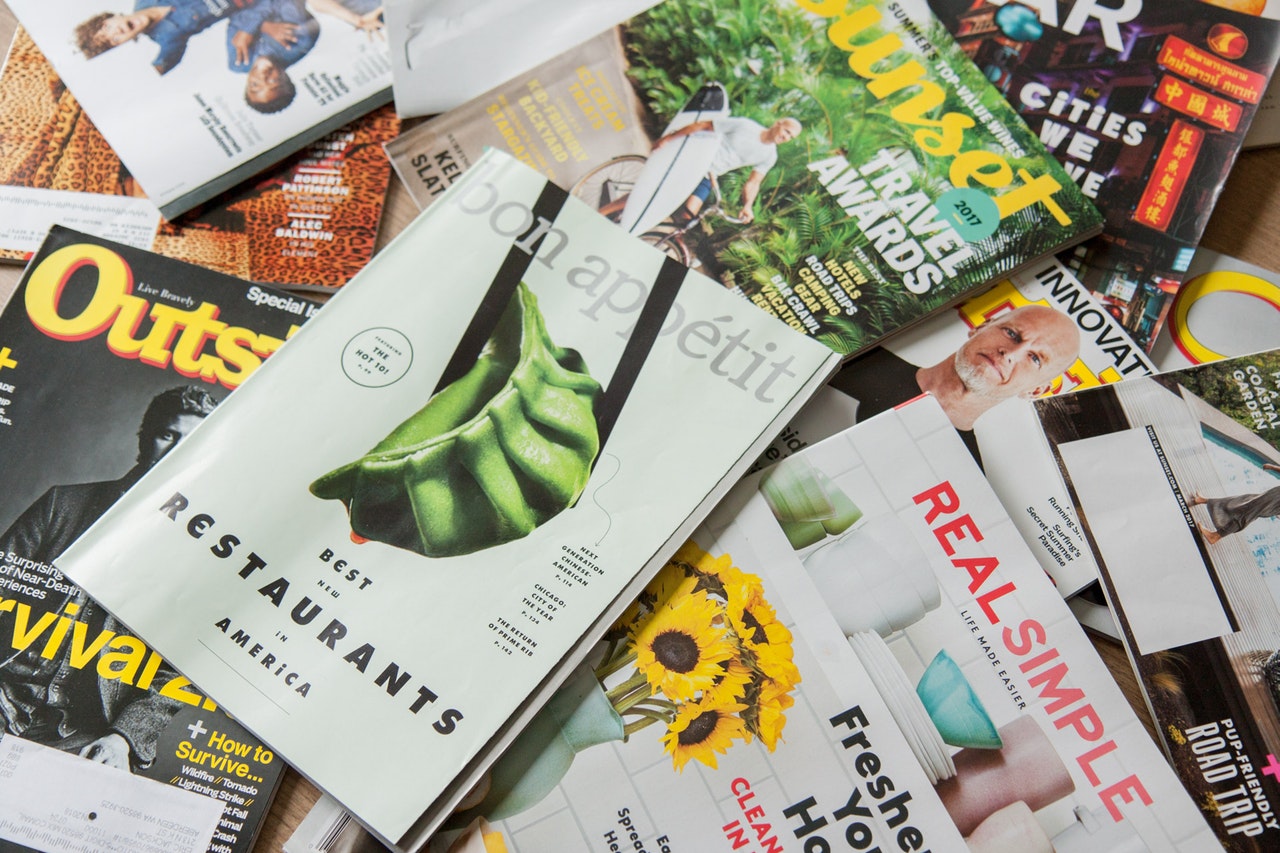 messy piles of magazines